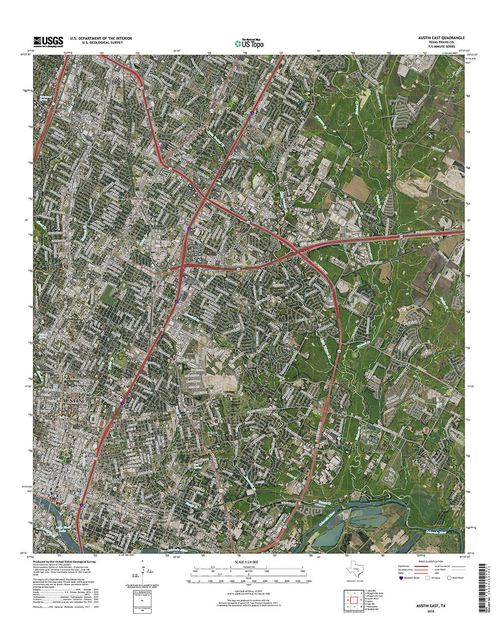 East Austin Texas US Topo topographic map