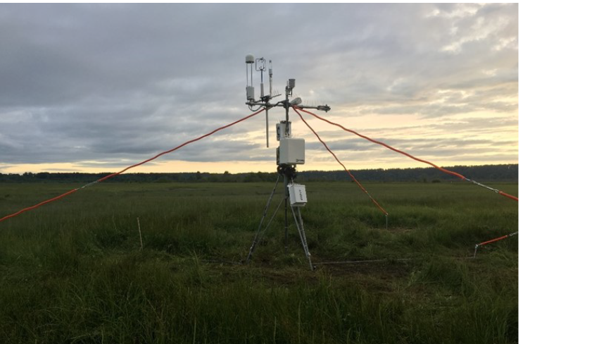 Eddy flux tower at Nisqually WA site. Photo credit: Sara Knox, UBC