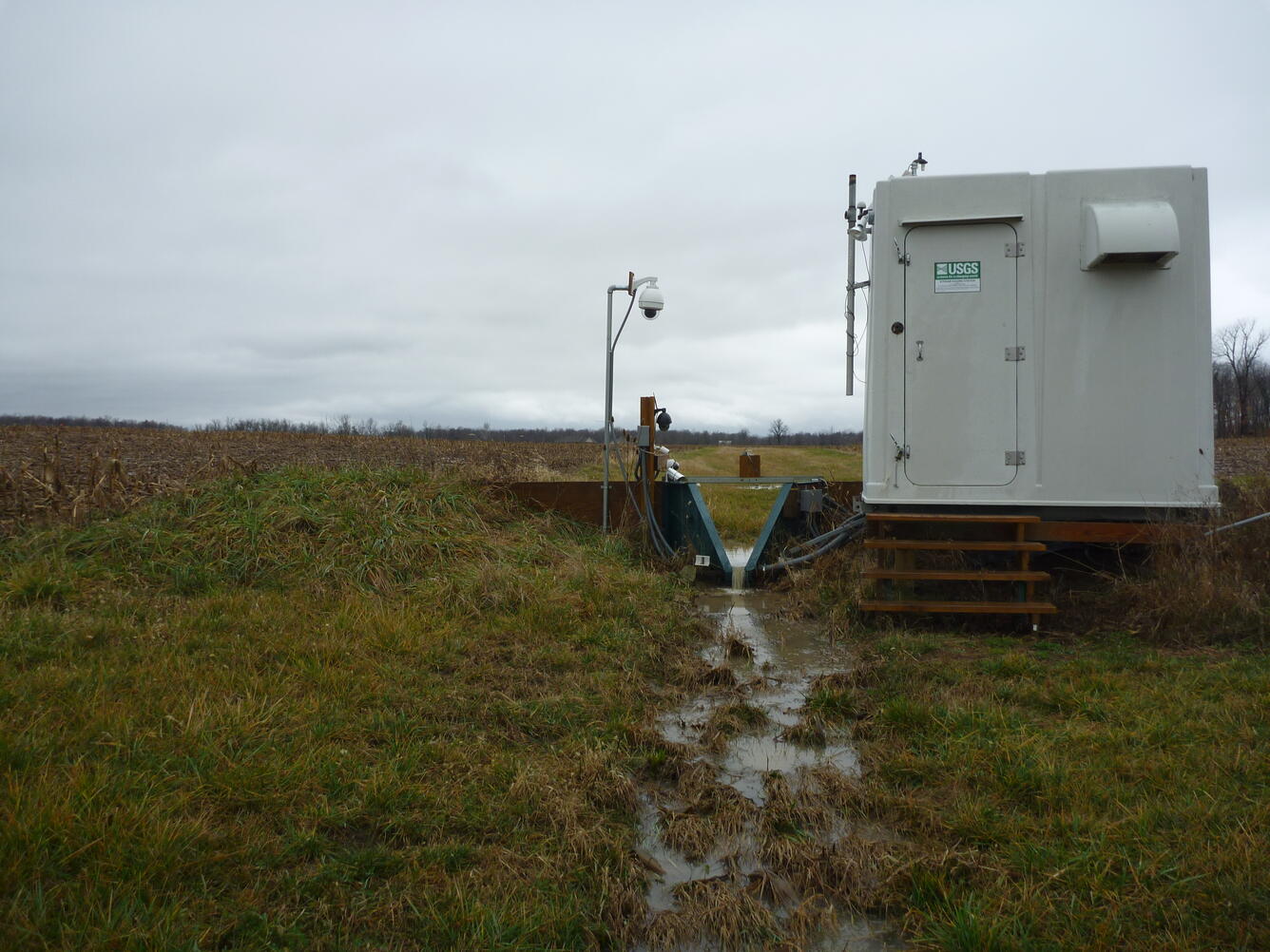 USGS monitoring station at Edge of Field runoff from event