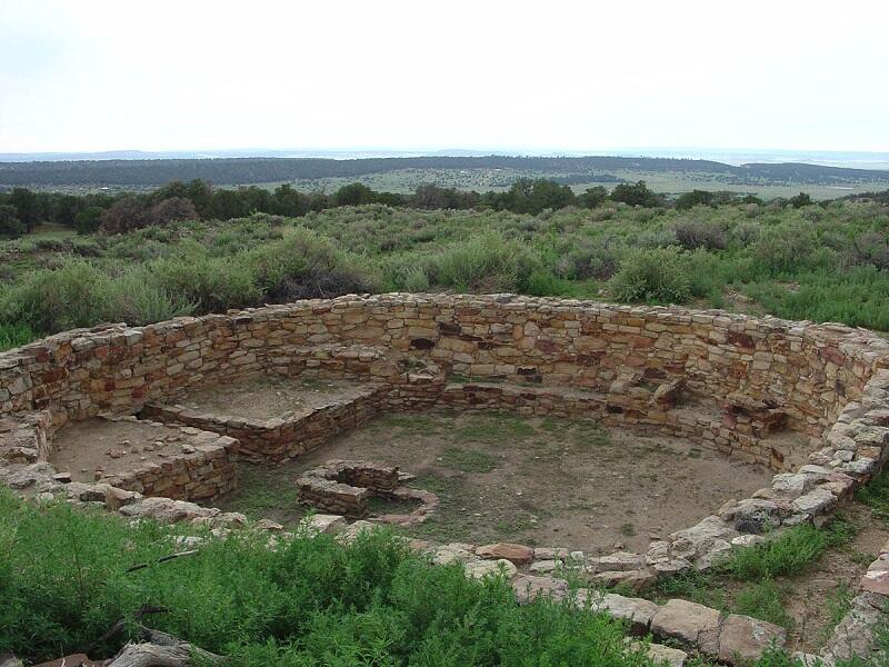 This is a photo of a partially restored kiva.