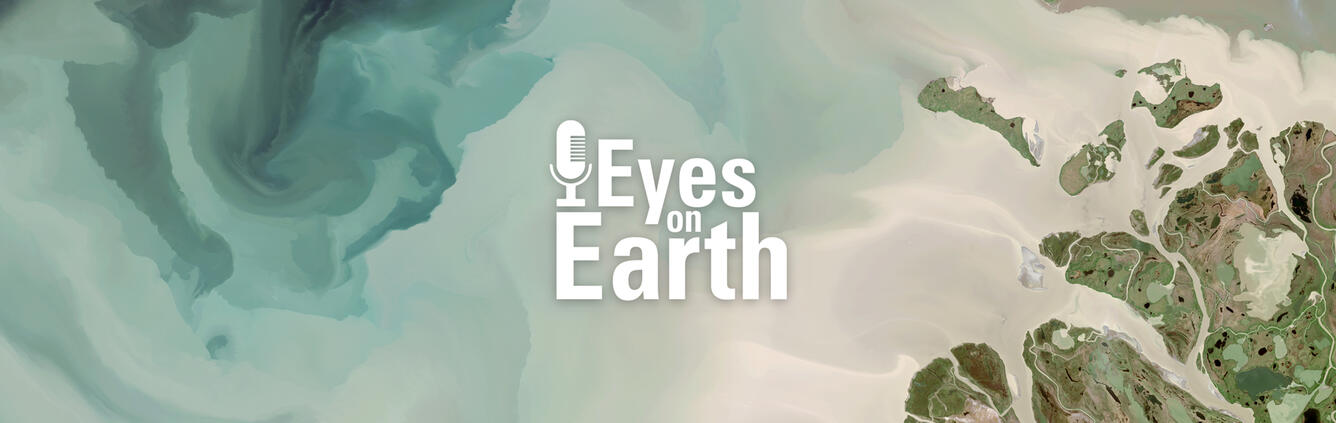 Color banner for USGS EROS 'Eyes on Earth' podcast
