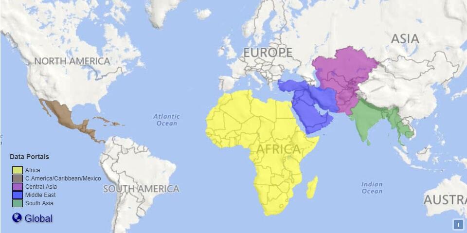 Screenshot of Famine Early Warning Systems website map