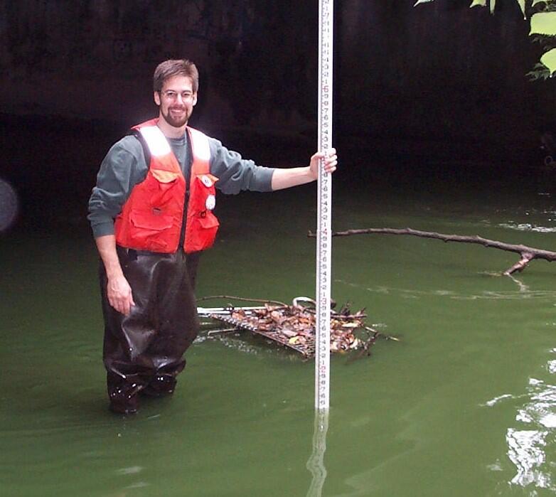 Mike in a nutrient rich river