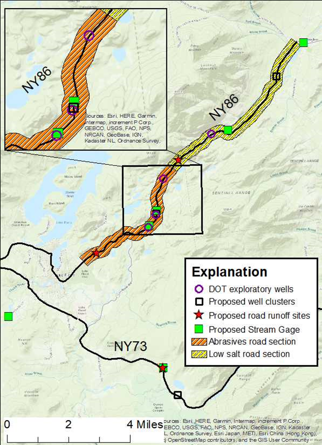 map with colored highlights of proposed sites