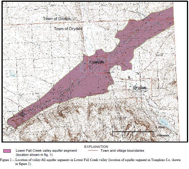 multicolored map of Lower Fall Creek valley