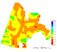 Evapotranspiration mapping of a drip-irrigated vineyard in Chile using images from Landsat 7 ETM+.