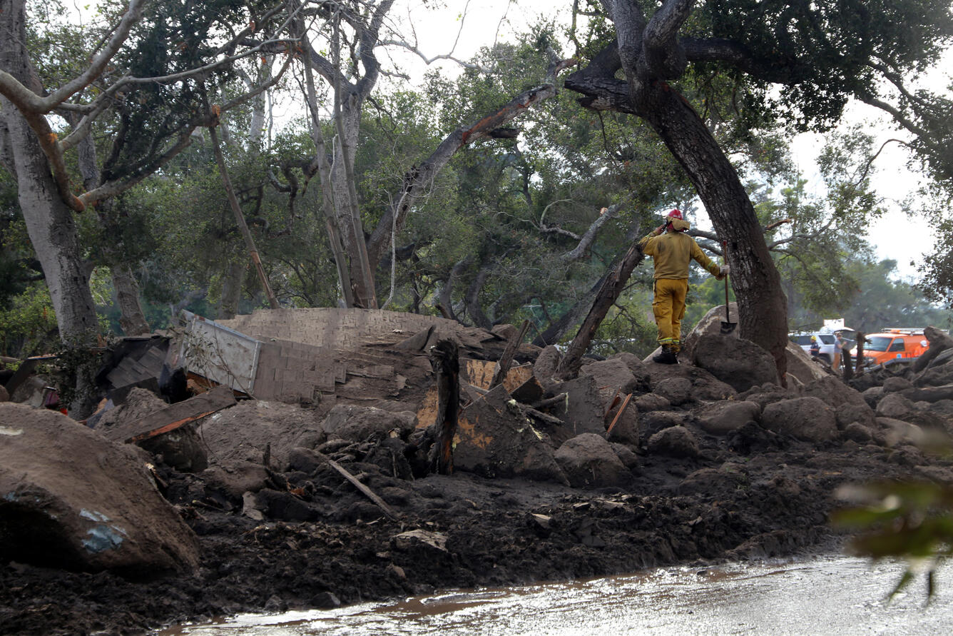 First responder among debris