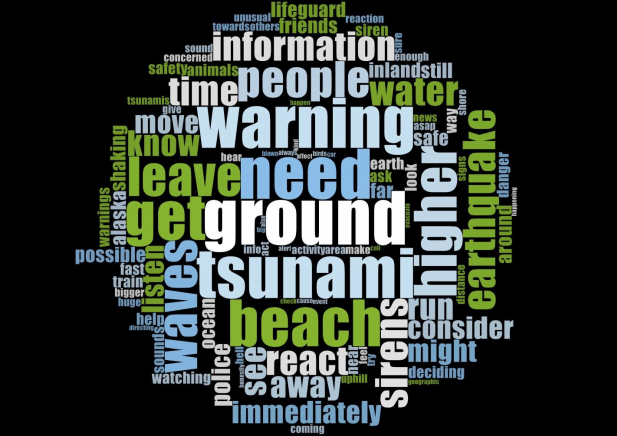 cluster of words describing tsuamis