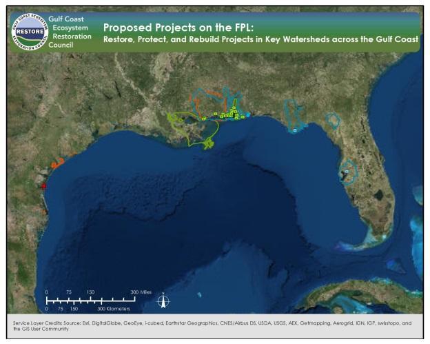 GIS and Custom Application Support for the Gulf Coast Ecosystem Restoration Council 