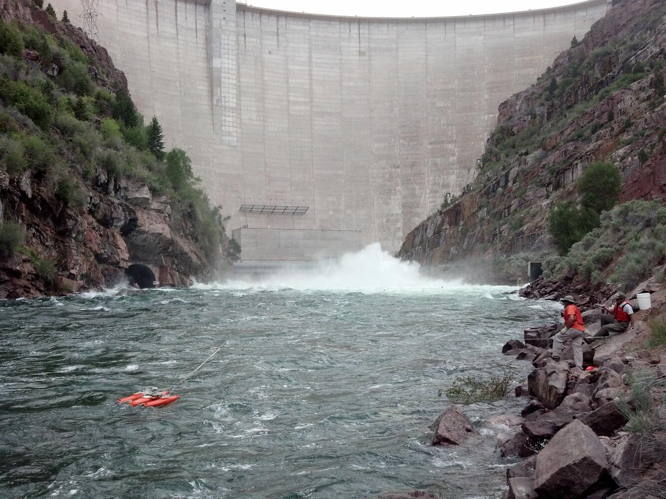 View below Flaming Gorge Dam from the Green River, eastern Utah