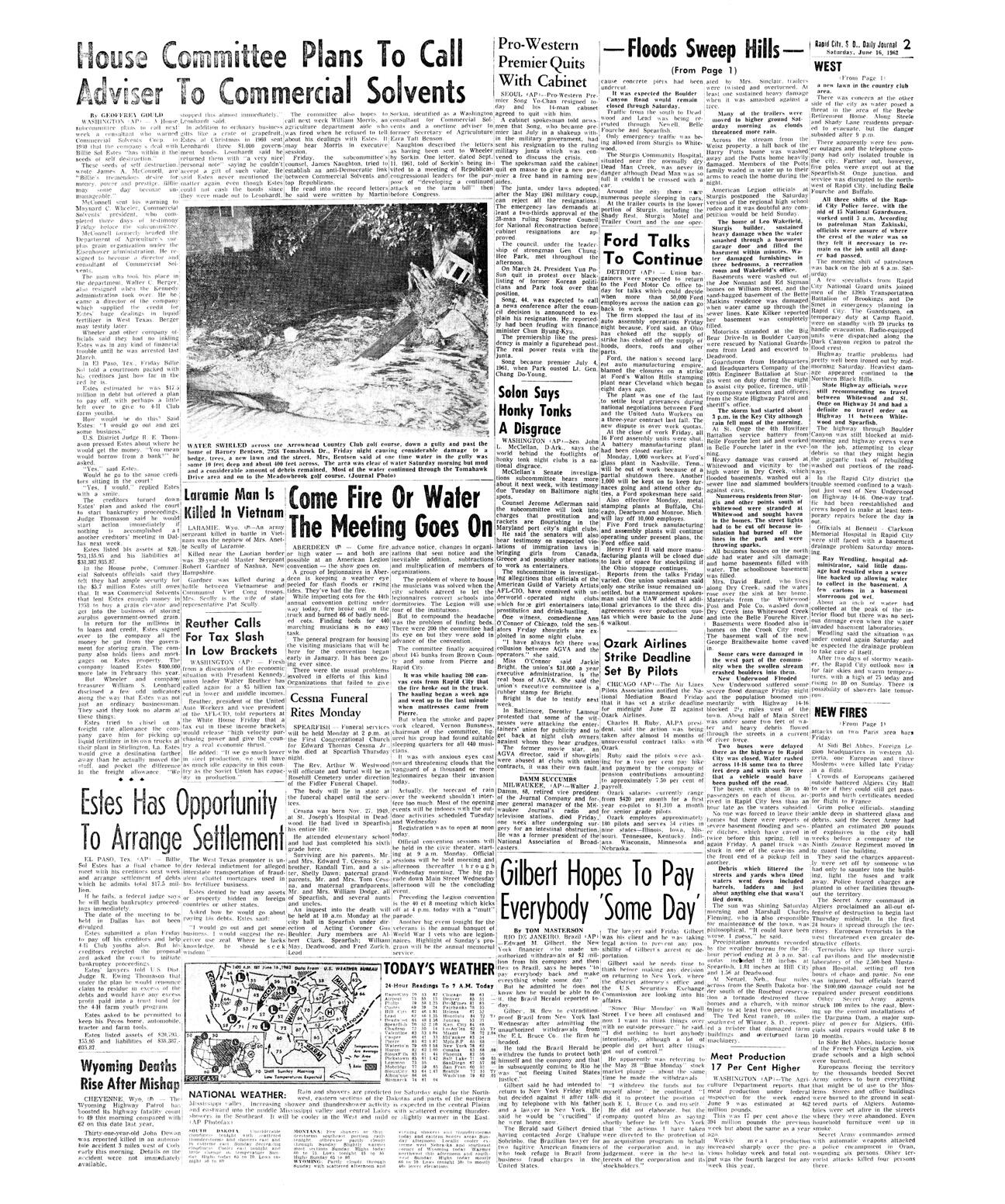 Rapid City Journal (June 16, 1962) Page 1