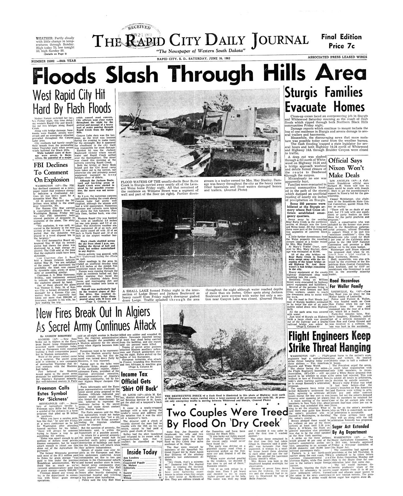 Rapid City Journal (June 16, 1962) Page 1