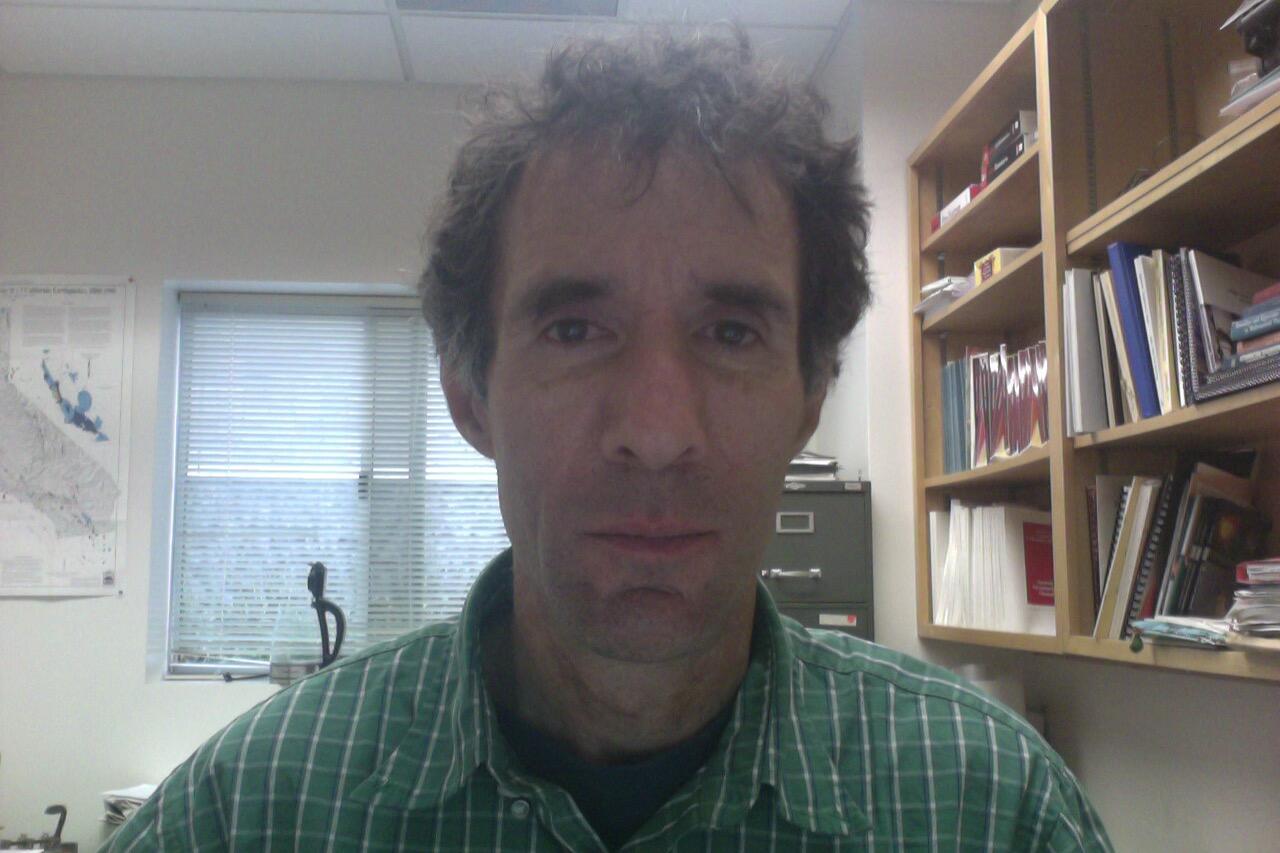 Photo of Fred Pollitz, geophysicist, in the office