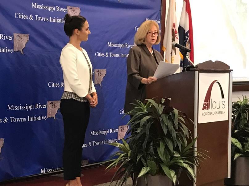 Xan Fredericks (left) with Lyda Krewson, Mayor of St. Louis, MO