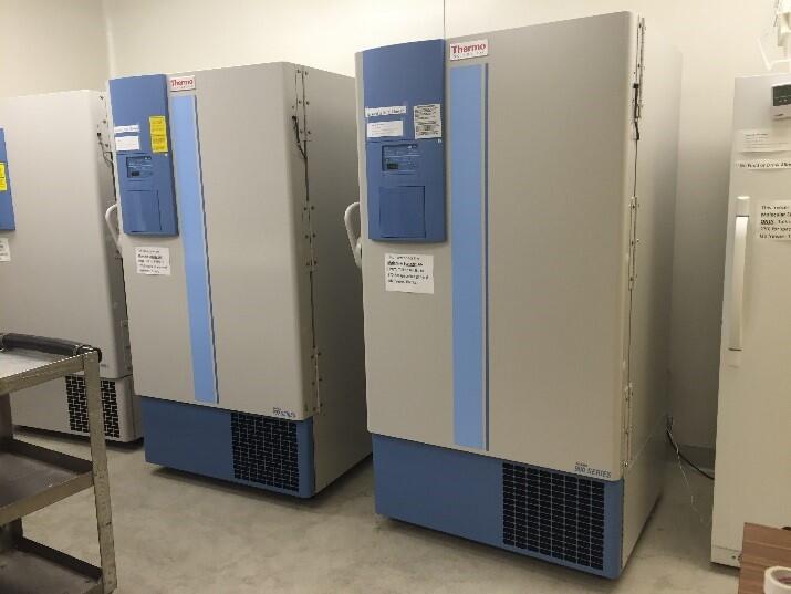 Freezers at the Molecular Ecology Lab at the Fort Collins Science Center.