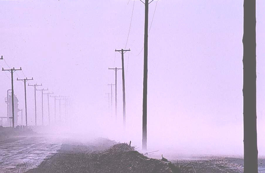 Dust storm crosses over Davis Road in the Salton Sea region.