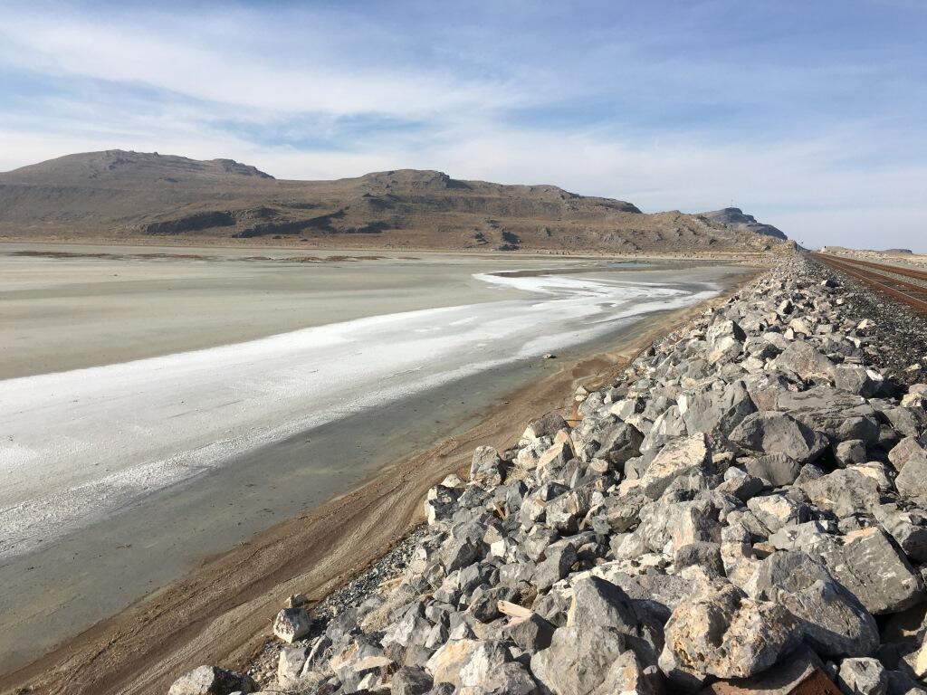 Great Salt Lake railroad causeway