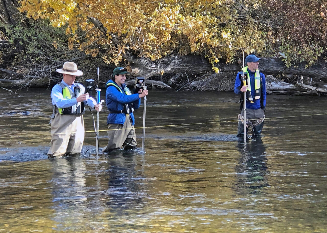 Hydrologists Comparing Flowtracker Readings