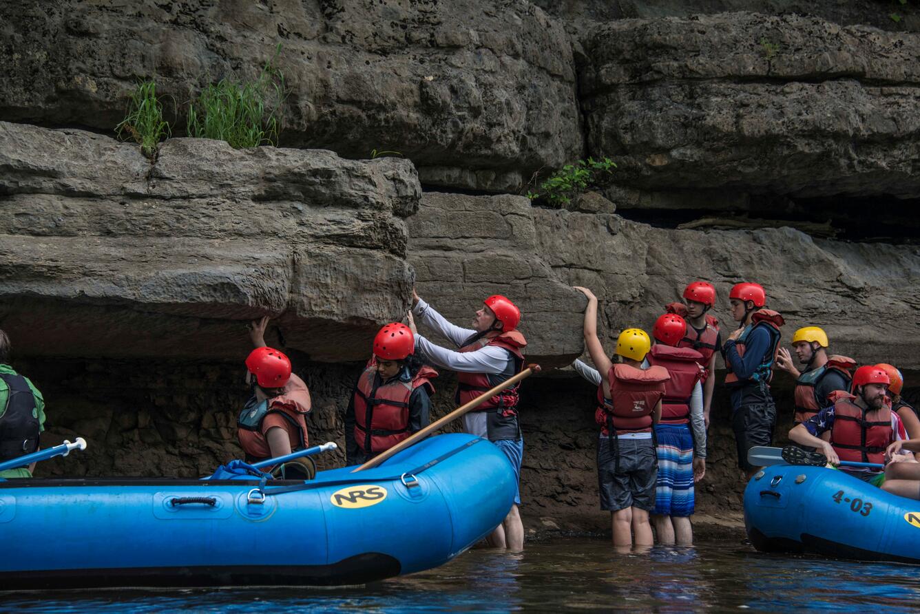 Picture of GeoCamp participants rafting the Cheat River