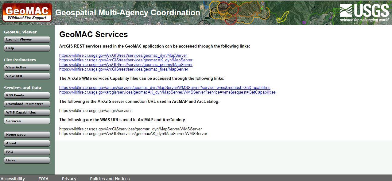 Services Provided by GeoMAC