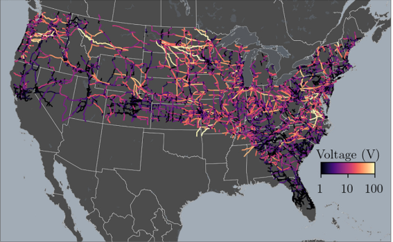 Map of Geoelectrically Induced Voltage