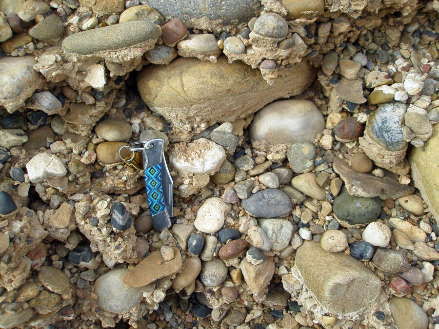 This is a photo of caliche-cemented gravel.