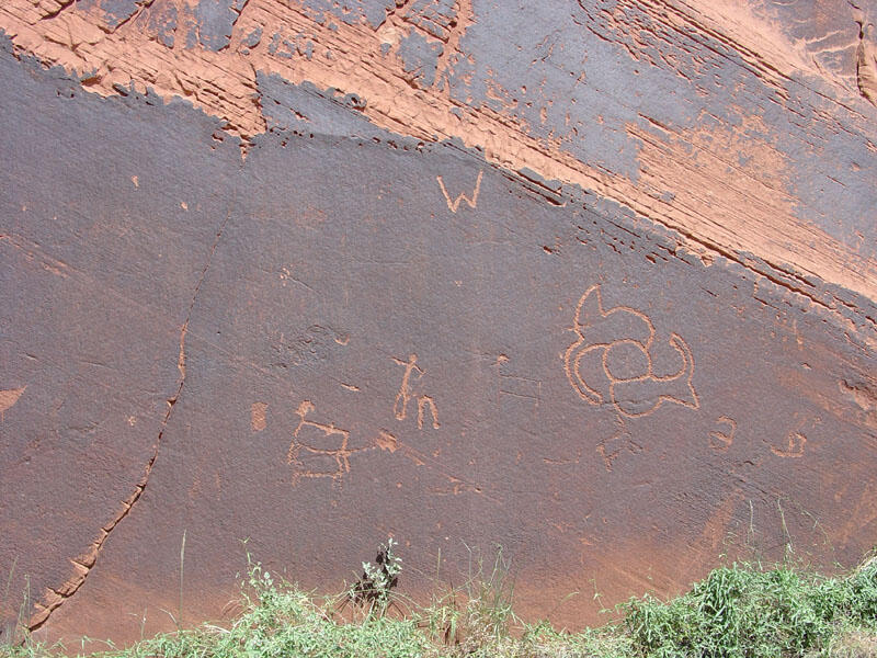 This is a photo of petroglyphs in Glen Canyon.