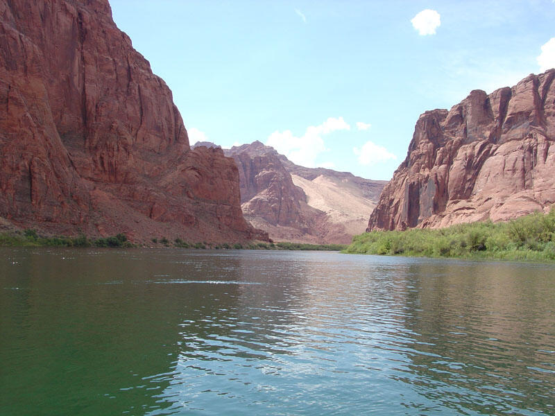 This is a photo of downstream along the Colorado River.