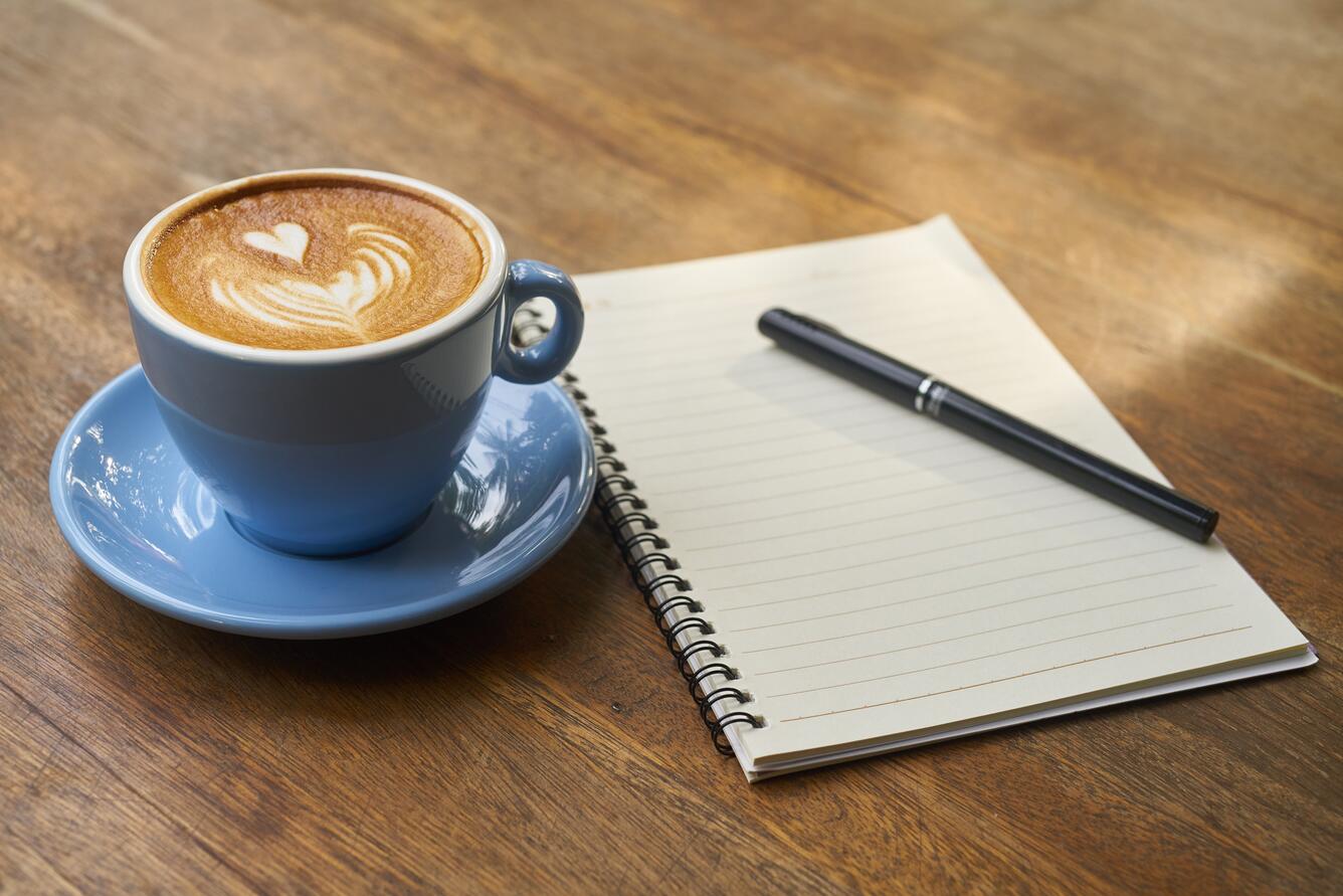 Graphic -- Coffee and Notepad