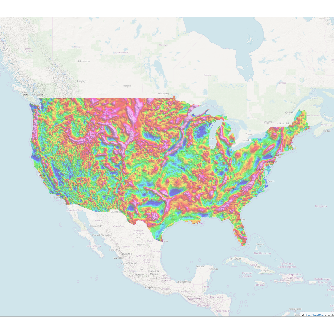 gravity map of the US