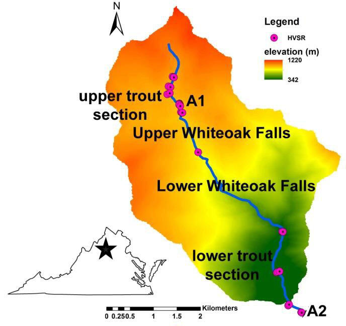 Diagram of study area in Shenandoah National Park, VA, USA