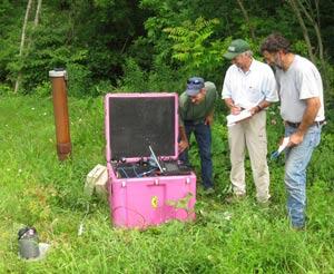 Hydrologists from USGS Water Science Centers learn to operate the seismic equipment during demonstration and evaluation