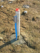 Four wells were installed for use in conducting borehole radar tomography at the study area