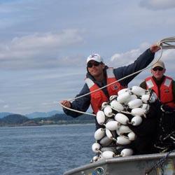 Preparing to set a lampara net
