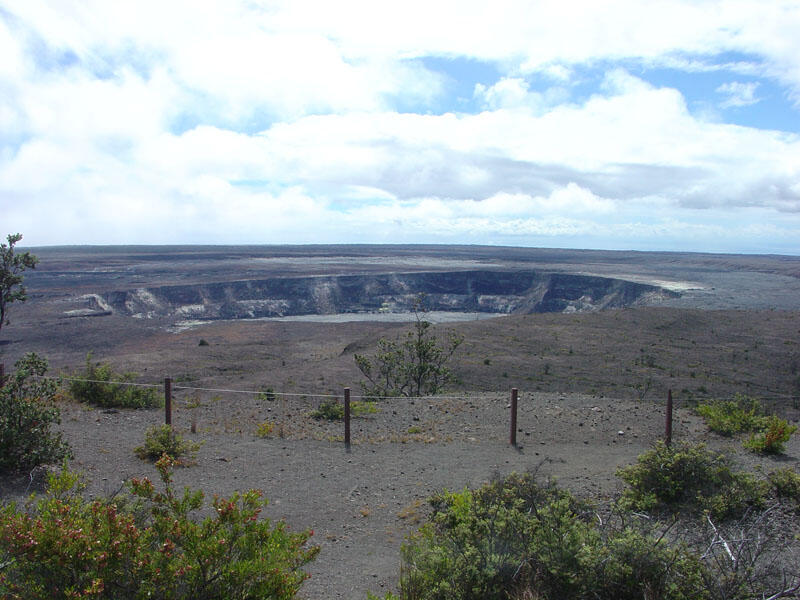 This is a photo of Halema'uma'u Crater on Kilauea Volcano.