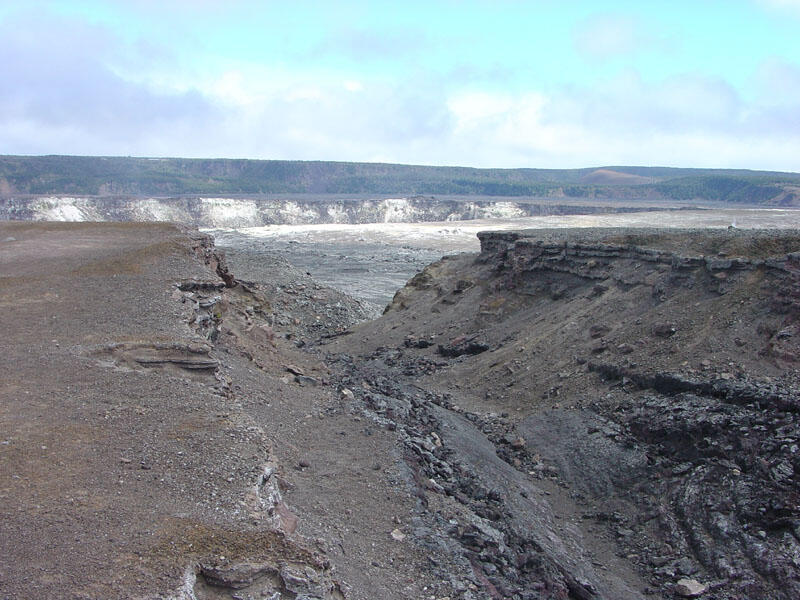 This is a photo of one of the large fissures in the Southwest Rift Zone.