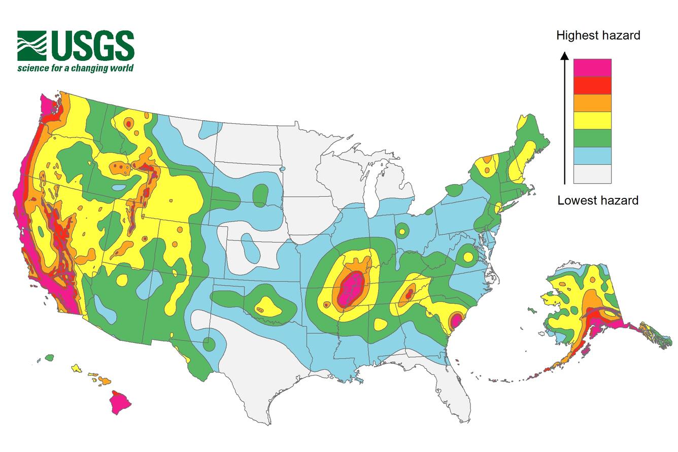 map of US with rainbow contours