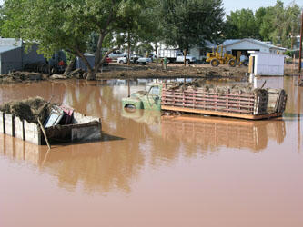 Flooded truck in South Dakota 