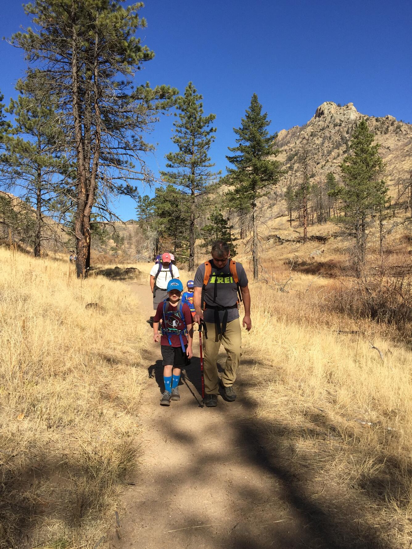 Hikers negotiate a trail at Hewlett Gulch in northern Colorado