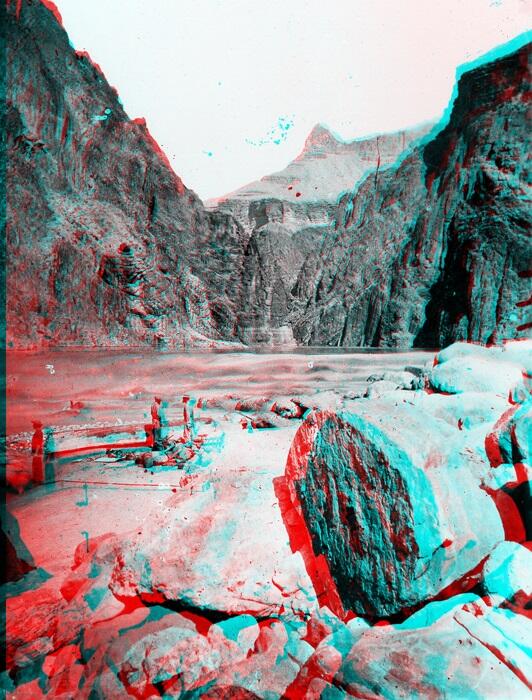 This is a photo of a boat being repaired at First Granite Gorge.