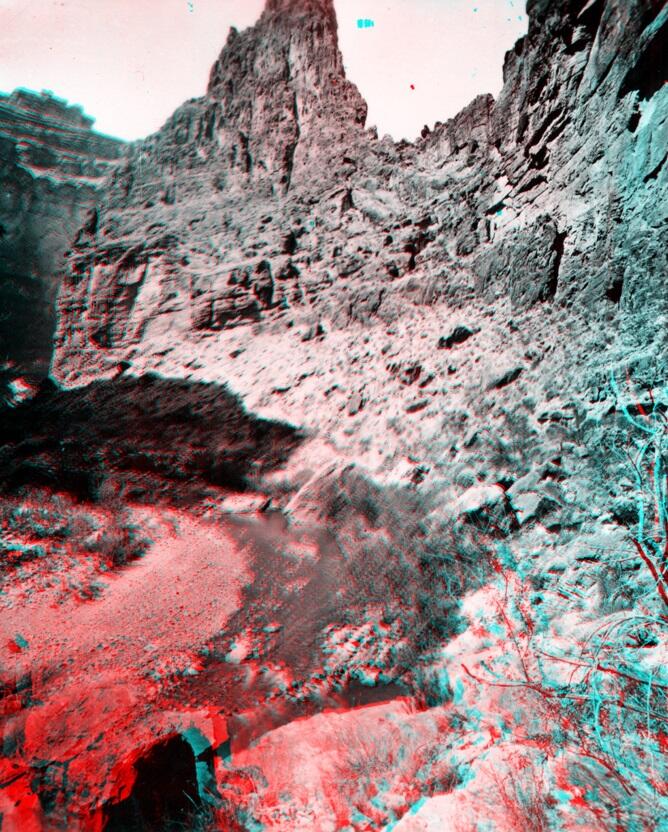 This is a photo of Kanab Canyon, near Pinnacle, looking up the canyon.