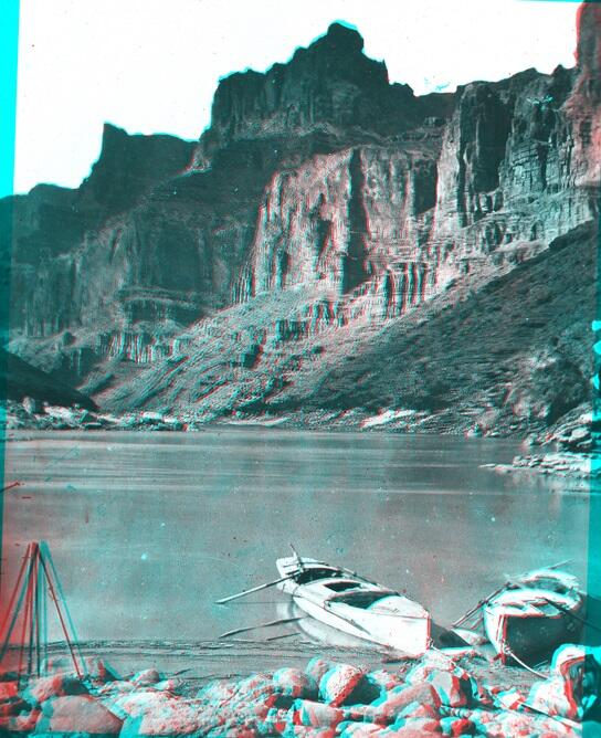 This is a photo of boats near the mouth of the Little Colorado River.