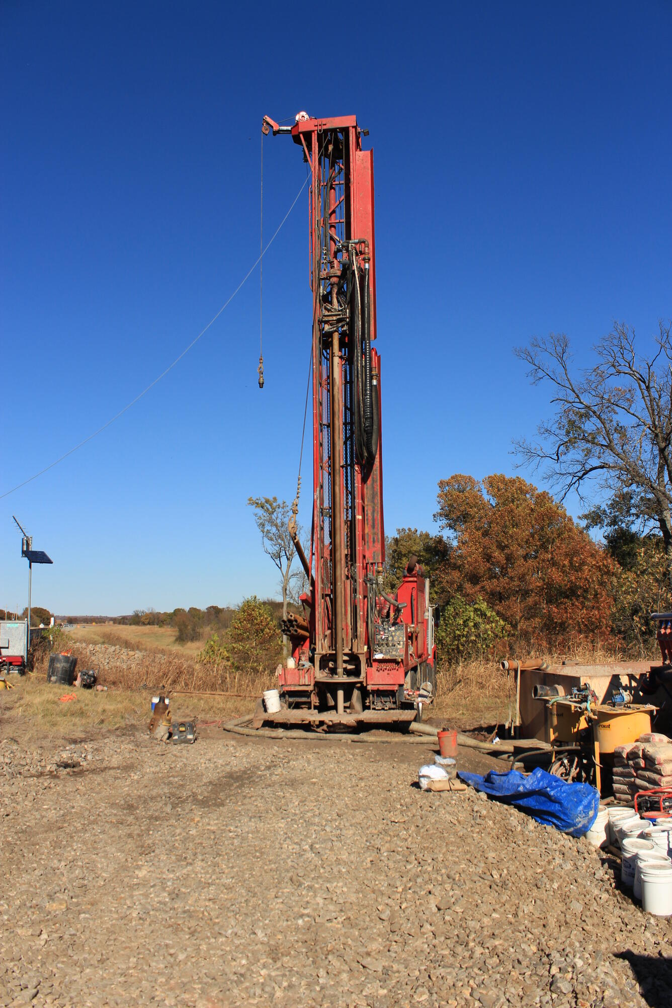 U.S. Geological Survey drilling rig near Hominy, Okla., 2013; photograph by Stan Paxton.