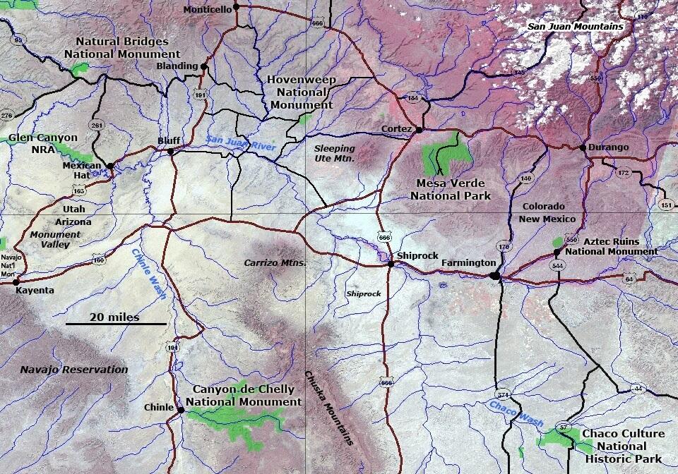 This is a map of Hovenweep National Monument.