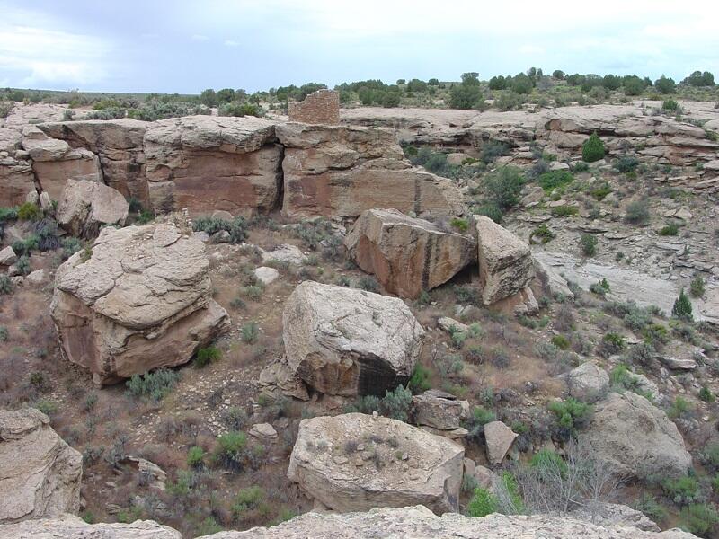 This is a photo of large blocks of Dakota Sandstone.