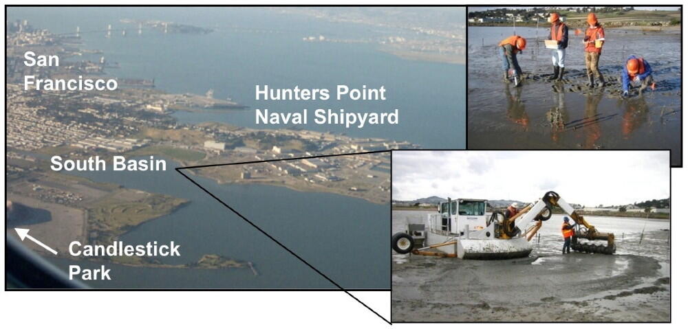 Hunters Point, a Superfund site in San Francisco Bay, California, that's heavily contaminated with PCBs