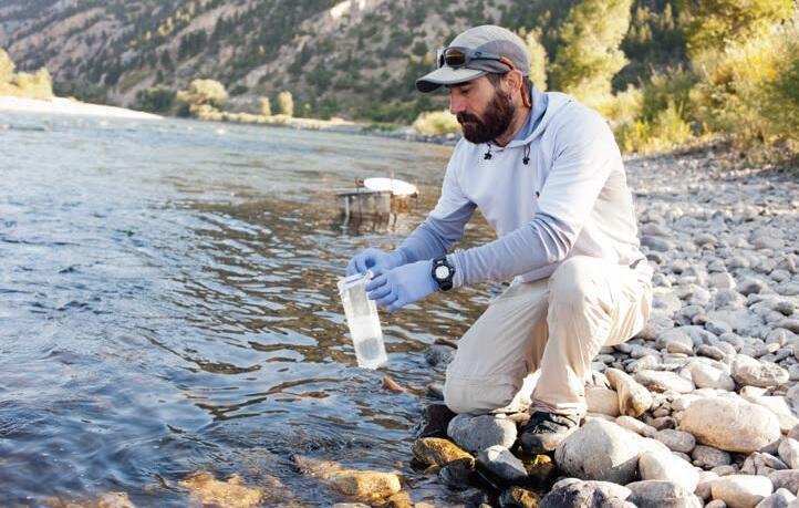 Collecting water samples from Yellowstone River, MT