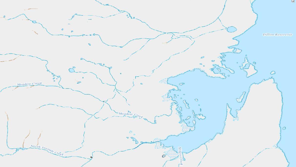 Screen shot of streams near the Dillon Reservoir, Frisco, CO