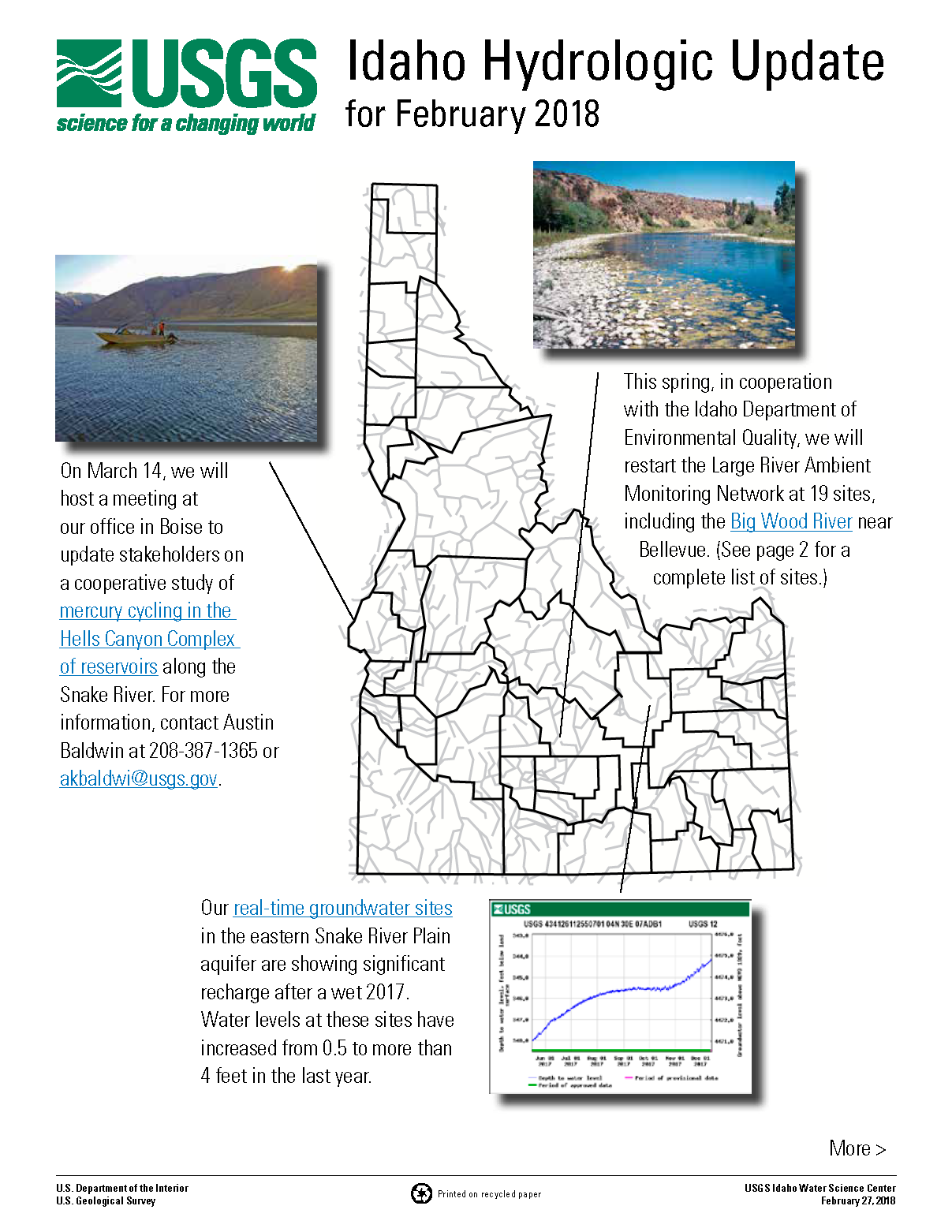 Idaho Hydrologic Update, February 2018
