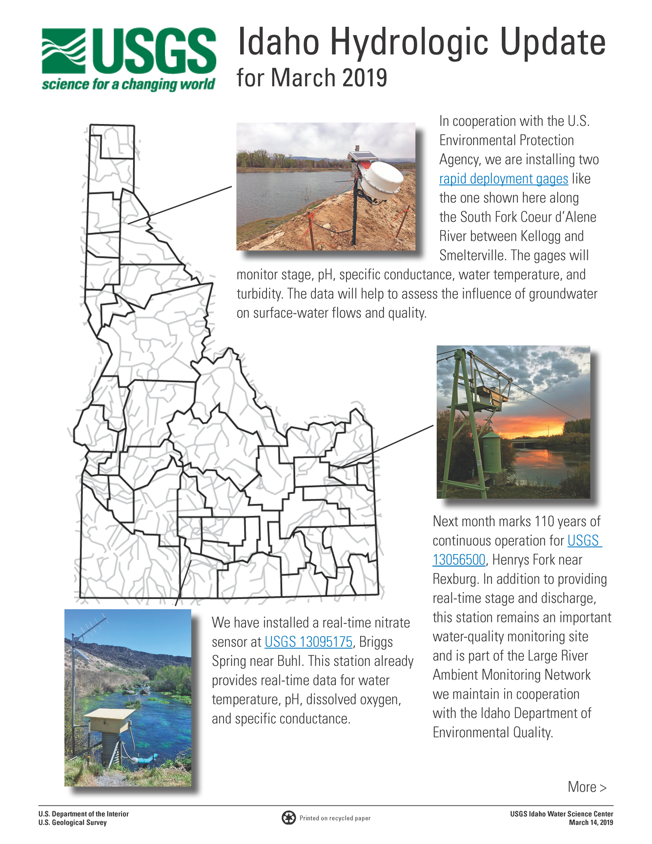 Idaho Hydrologic Update, March 2019